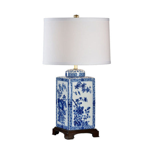 Chelsea House Lotus Blue Stunning Hand-Painted Design Table Lamp