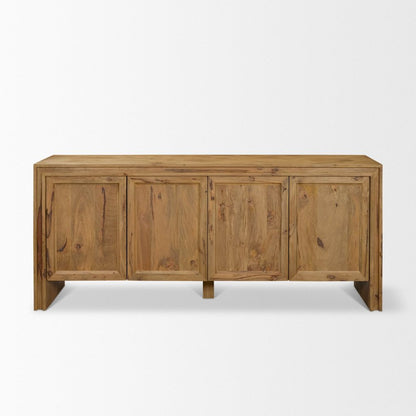Notts 70"W Brown Solid Wood 4-Door Closed Sideboard -- Brown