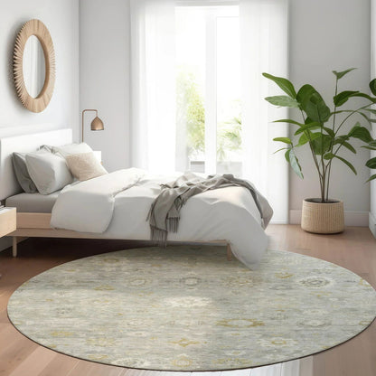 Laeara Gray Washable Indoor-Outdoor Rug