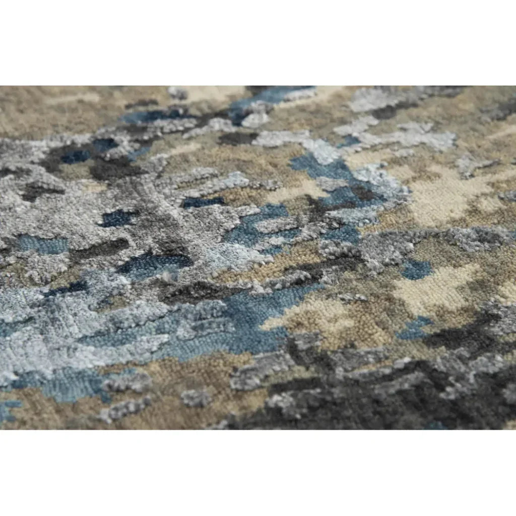 Avid Abstract Dark Blue Large Area Rugs For Living Room -- blue