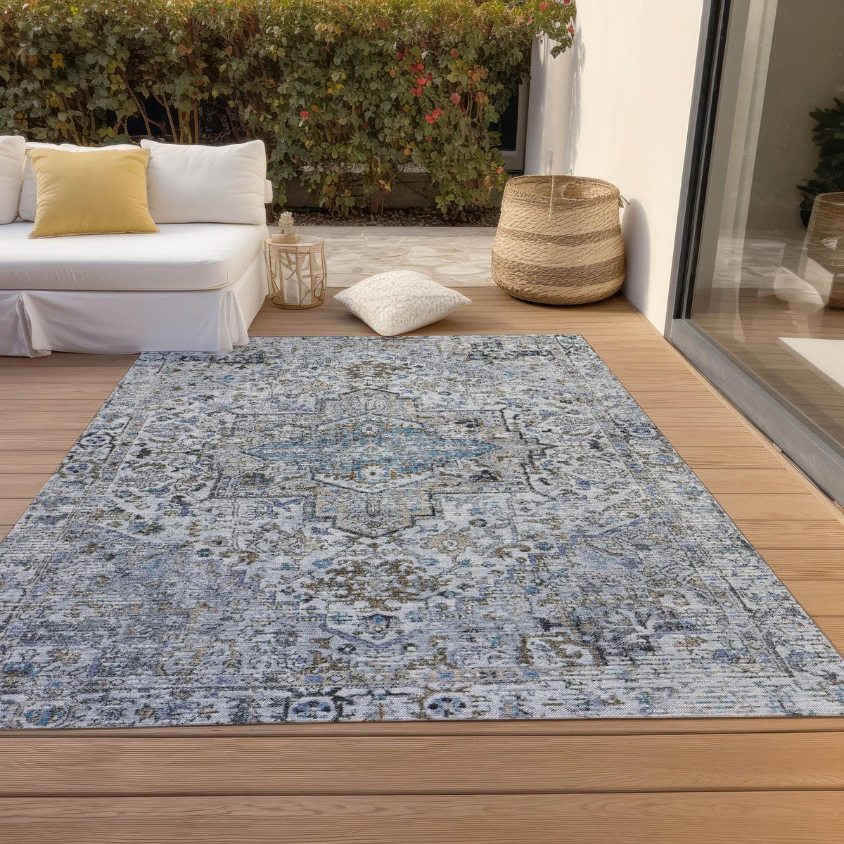 Kaelon Linen Washable Indoor-Outdoor Rug -- view 3
