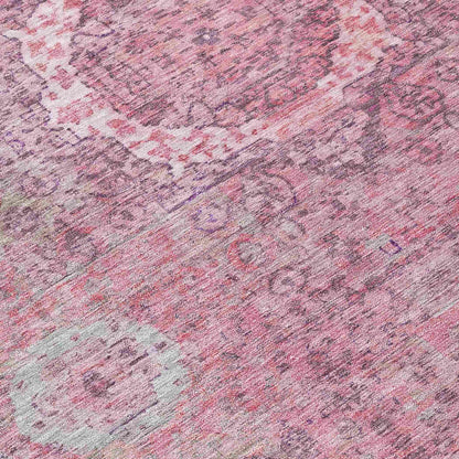 Irias Pink Washable Indoor-Outdoor Rug