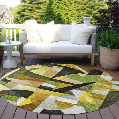 Jaelira Green Washable Indoor-Outdoor Rug