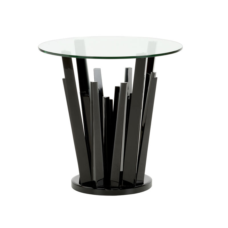 Geode Acrylic Based Round End Table-Side Tables-Wildwood-Black-LOOMLAN