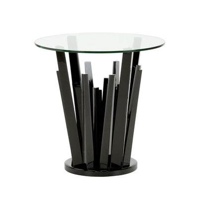 Geode Acrylic Based Round End Table-Side Tables-Wildwood-Black-LOOMLAN