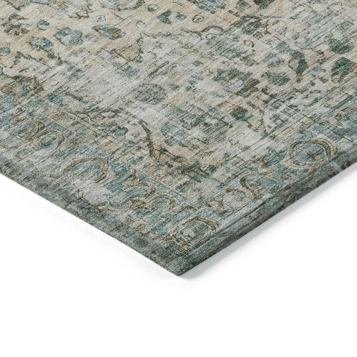 Jaelien Green Washable Indoor-Outdoor Rug