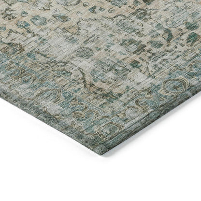 Jaelien Green Washable Indoor-Outdoor Rug