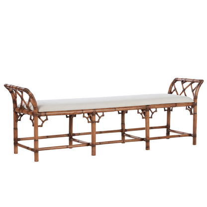 Chelsea House Chippendale Bamboo Regency Rattan Bedroom Bench