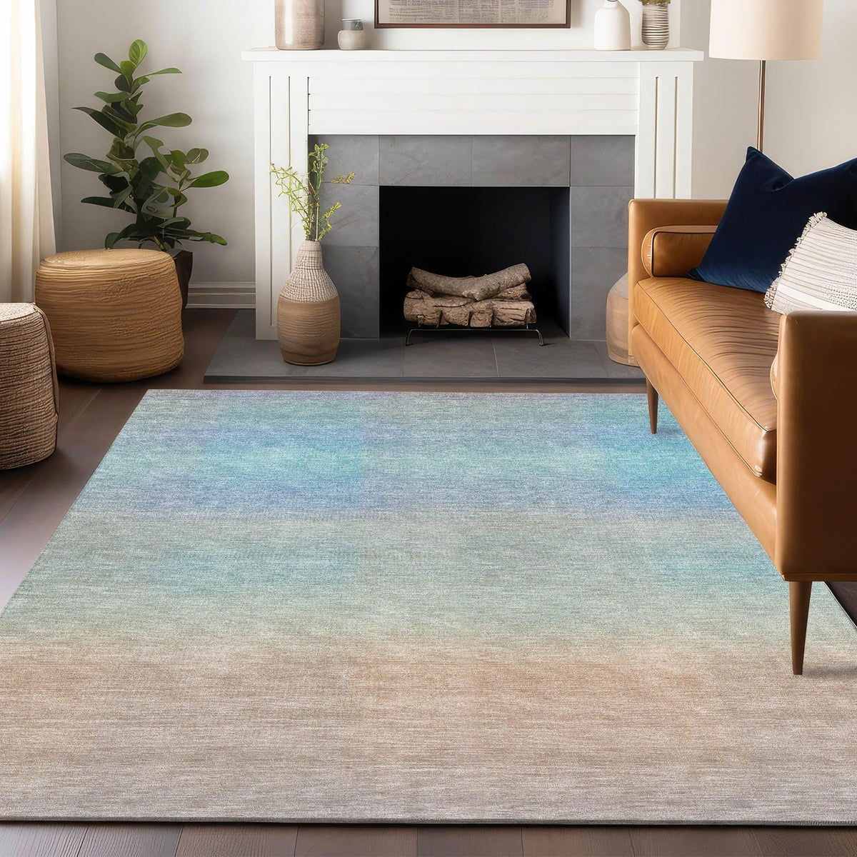 Haelor Sky Washable Indoor-Outdoor Rug -- view 3