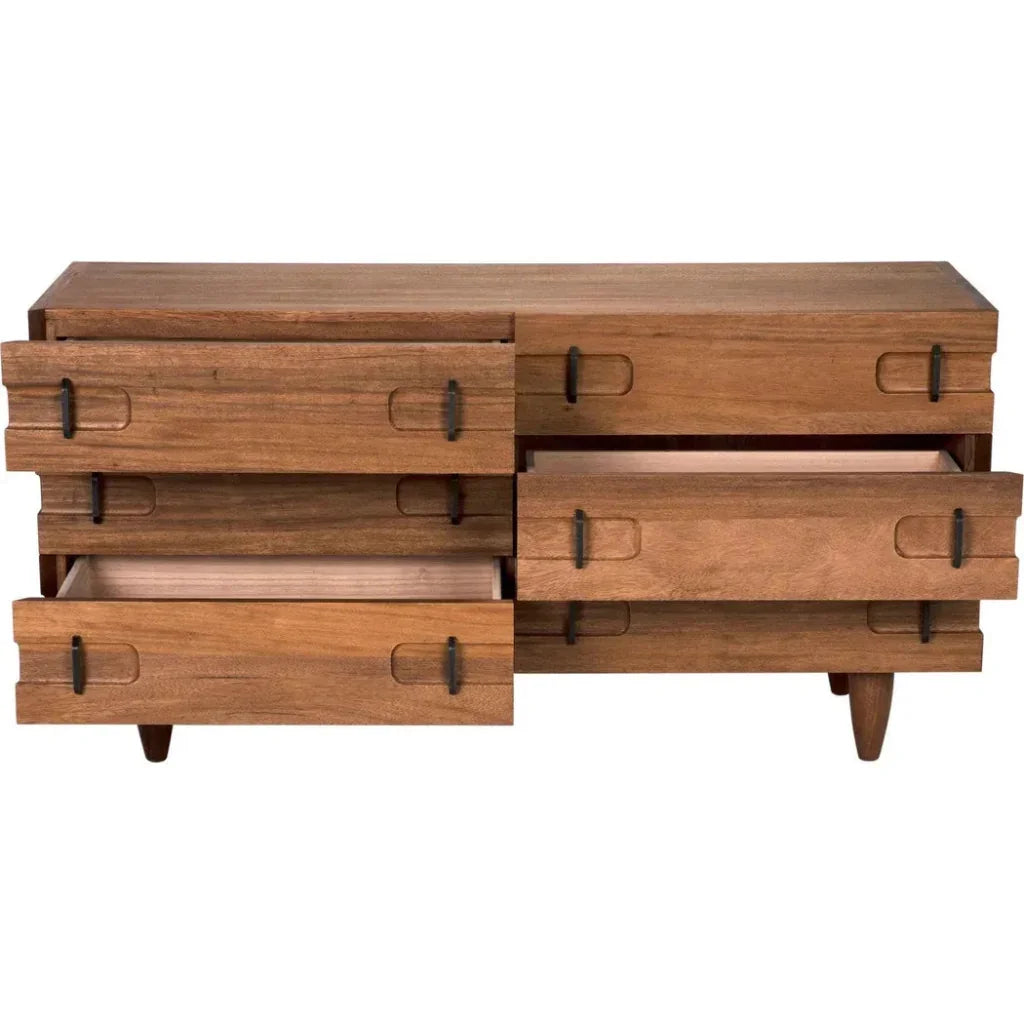 David Six Drawers Wood Dresser -- view 2