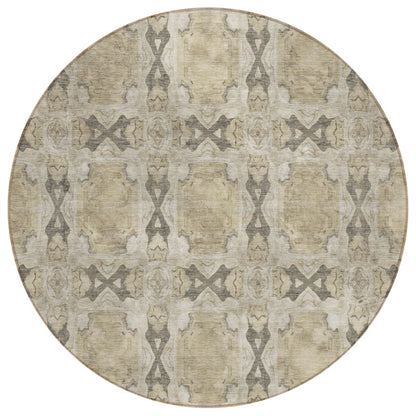 Panel Brown Washable Indoor-Outdoor Rug