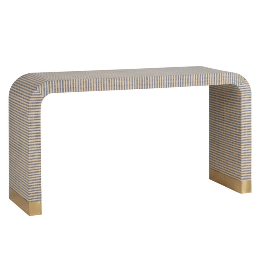 Chelsea House Waterfall Raffia Warp Console Table