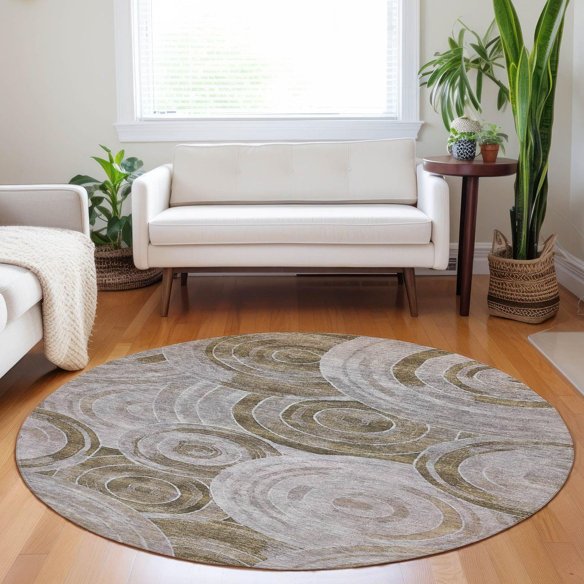 Jaelain Brown Washable Indoor-Outdoor Rug