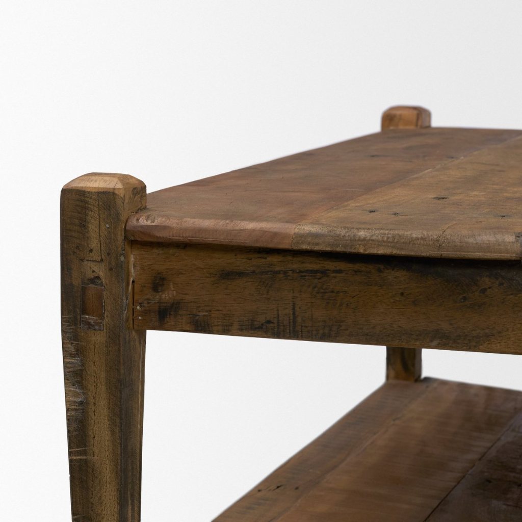 Ashwick 44" Dark Brown Reclaimed Wood Square Coffee Table -- Dark Brown