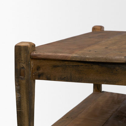 Ashwick 44" Dark Brown Reclaimed Wood Square Coffee Table -- Dark Brown