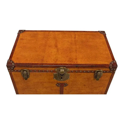 Sarreid Abilene Side Table Leather Box With Stand