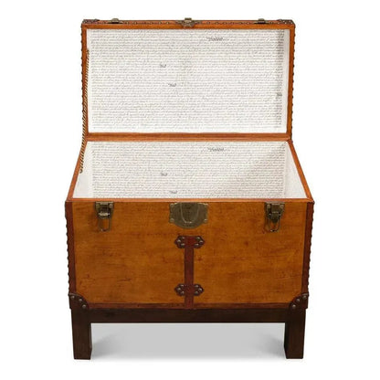 Sarreid Abilene Side Table Leather Box With Stand