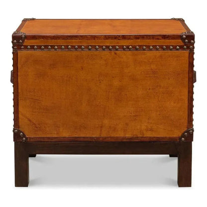 Sarreid Abilene Side Table Leather Box With Stand