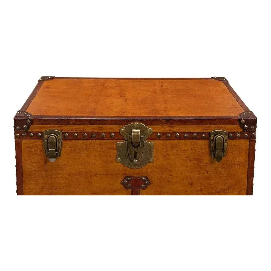 Sarreid Abilene Side Table Leather Box With Stand