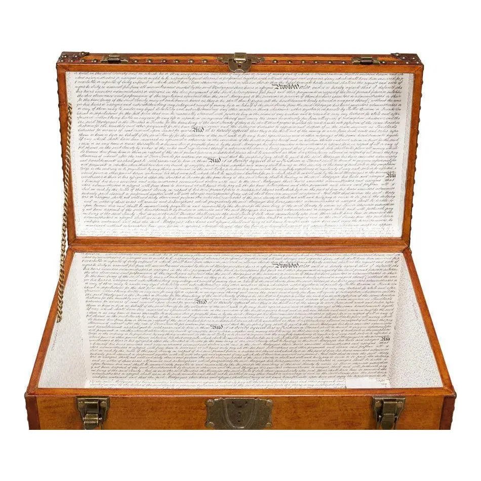 Sarreid Abilene Side Table Leather Box With Stand