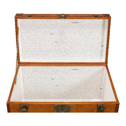 Sarreid Abilene Side Table Leather Box With Stand