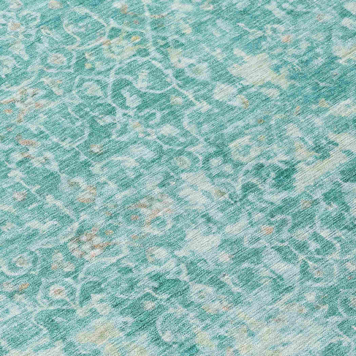 Jaelara Teal Washable Indoor-Outdoor Rug