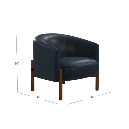 Higgins Wood Navy Accent Arm Chair -- view 6