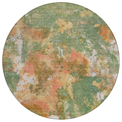 Jaelion Green Washable Indoor-Outdoor Rug