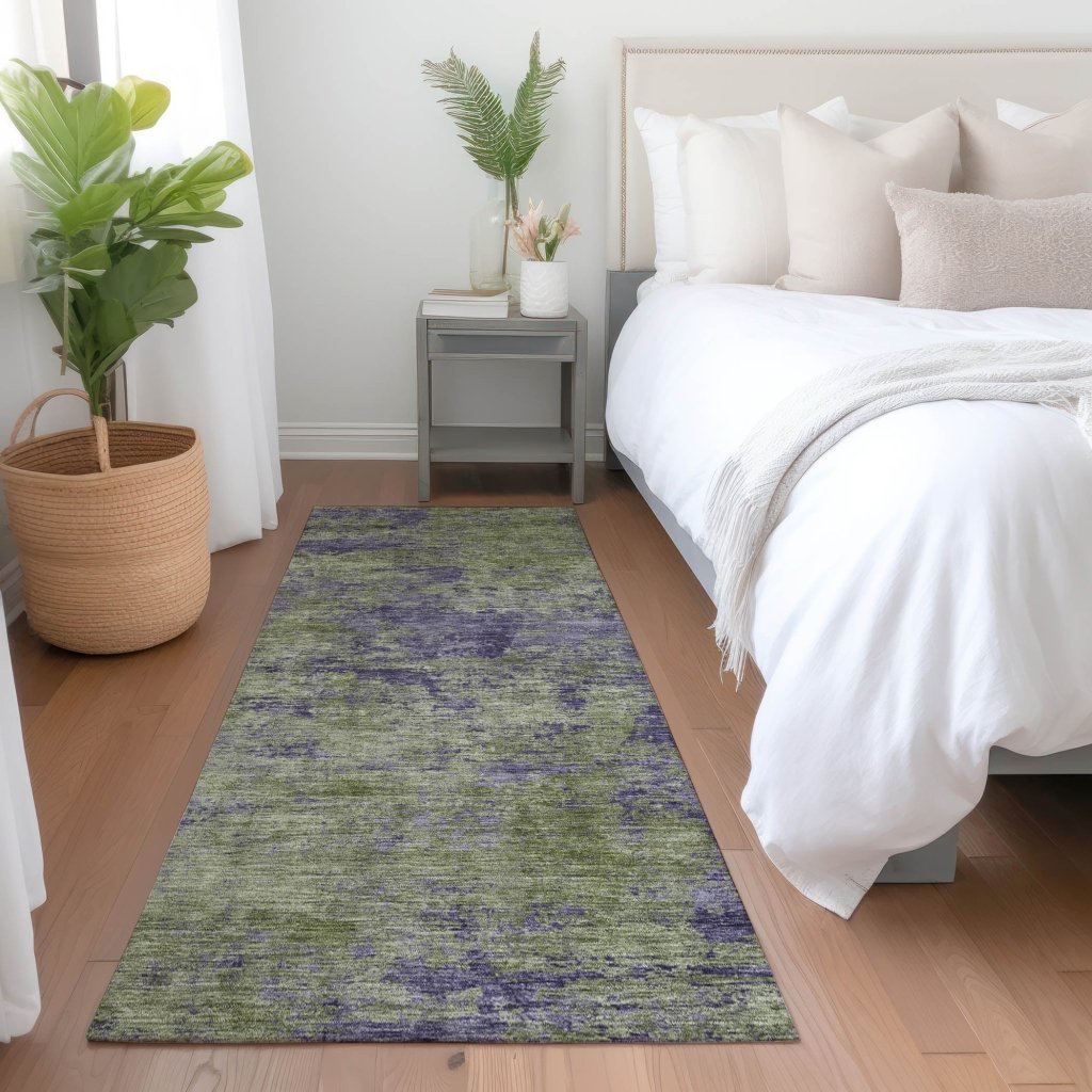 LOOMLAN Rugs Acacina Green Washable Indoor-Outdoor Rug