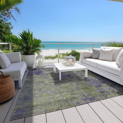 LOOMLAN Rugs Acacina Green Washable Indoor-Outdoor Rug