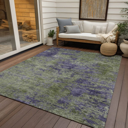 LOOMLAN Rugs Acacina Green Washable Indoor-Outdoor Rug