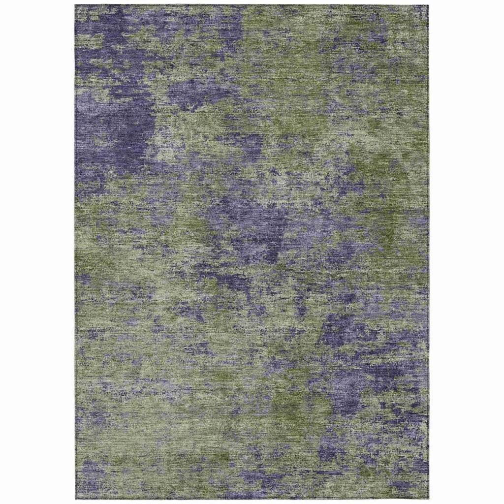 LOOMLAN Rugs Acacina Green Washable Indoor-Outdoor Rug