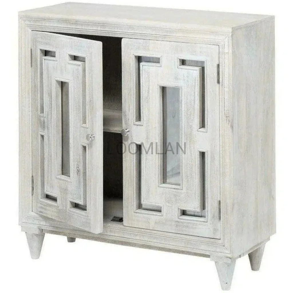 LOOMLAN Kallyn Wood White Accent Cabinet