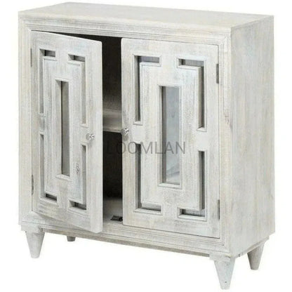 LOOMLAN Kallyn Wood White Accent Cabinet