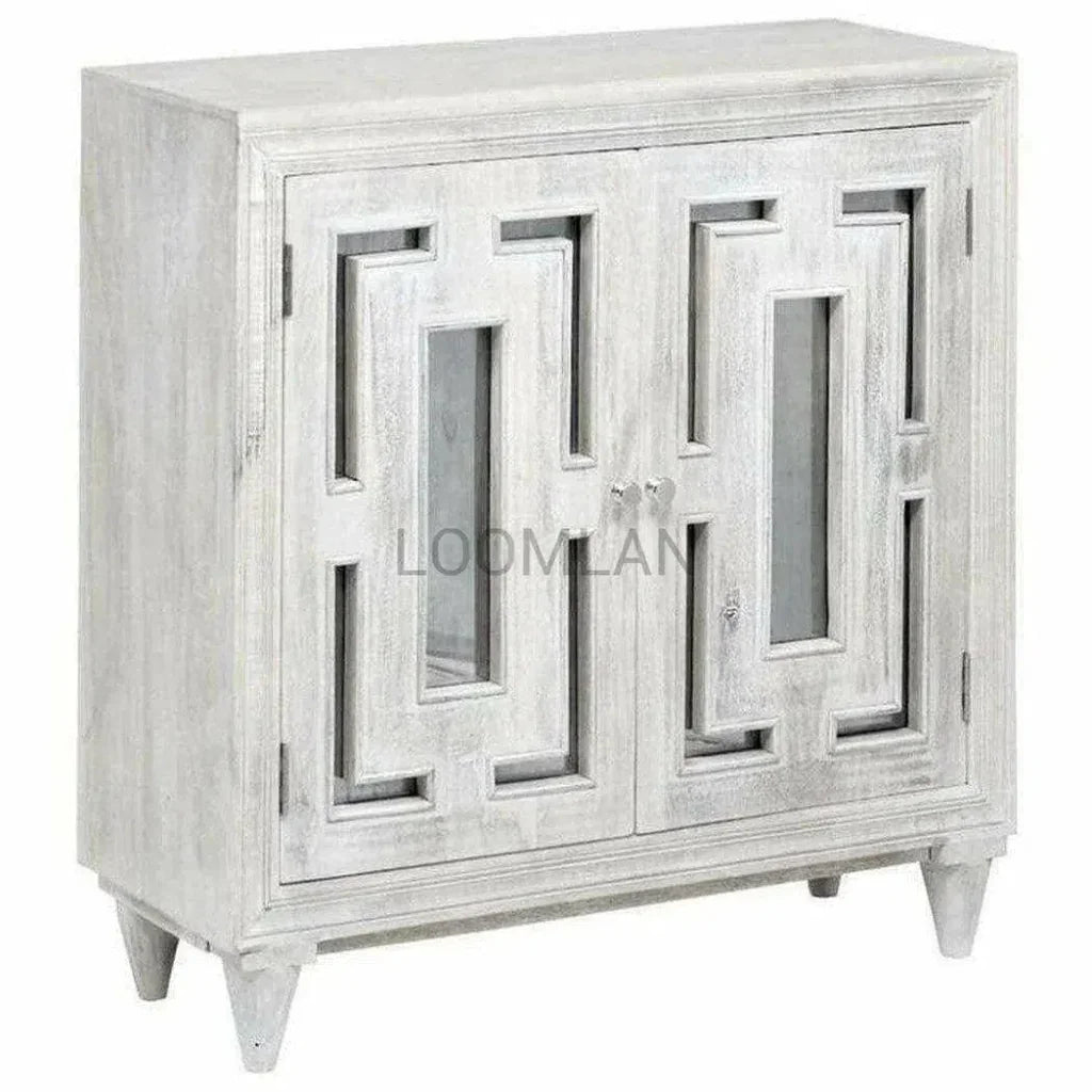 LOOMLAN Kallyn Wood White Accent Cabinet