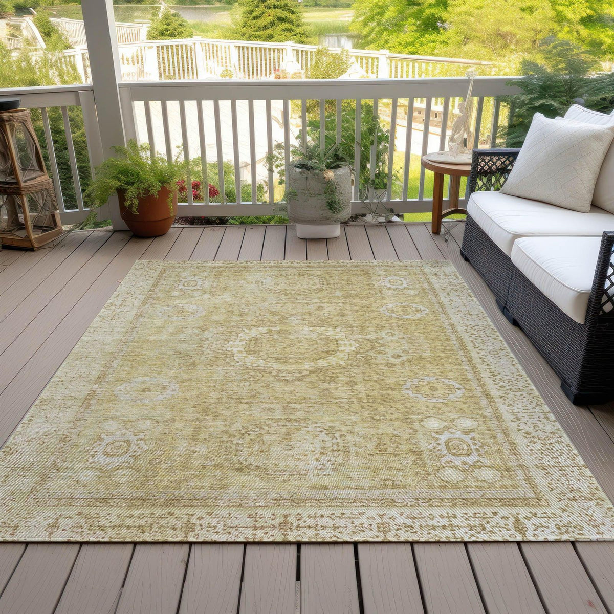 Irias Beige Washable Indoor-Outdoor Rug