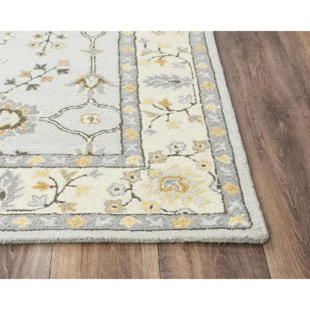 Bahn Traditional Gray Living Room Rug - LOOMLAN - LOOMLAN - Area Rugs