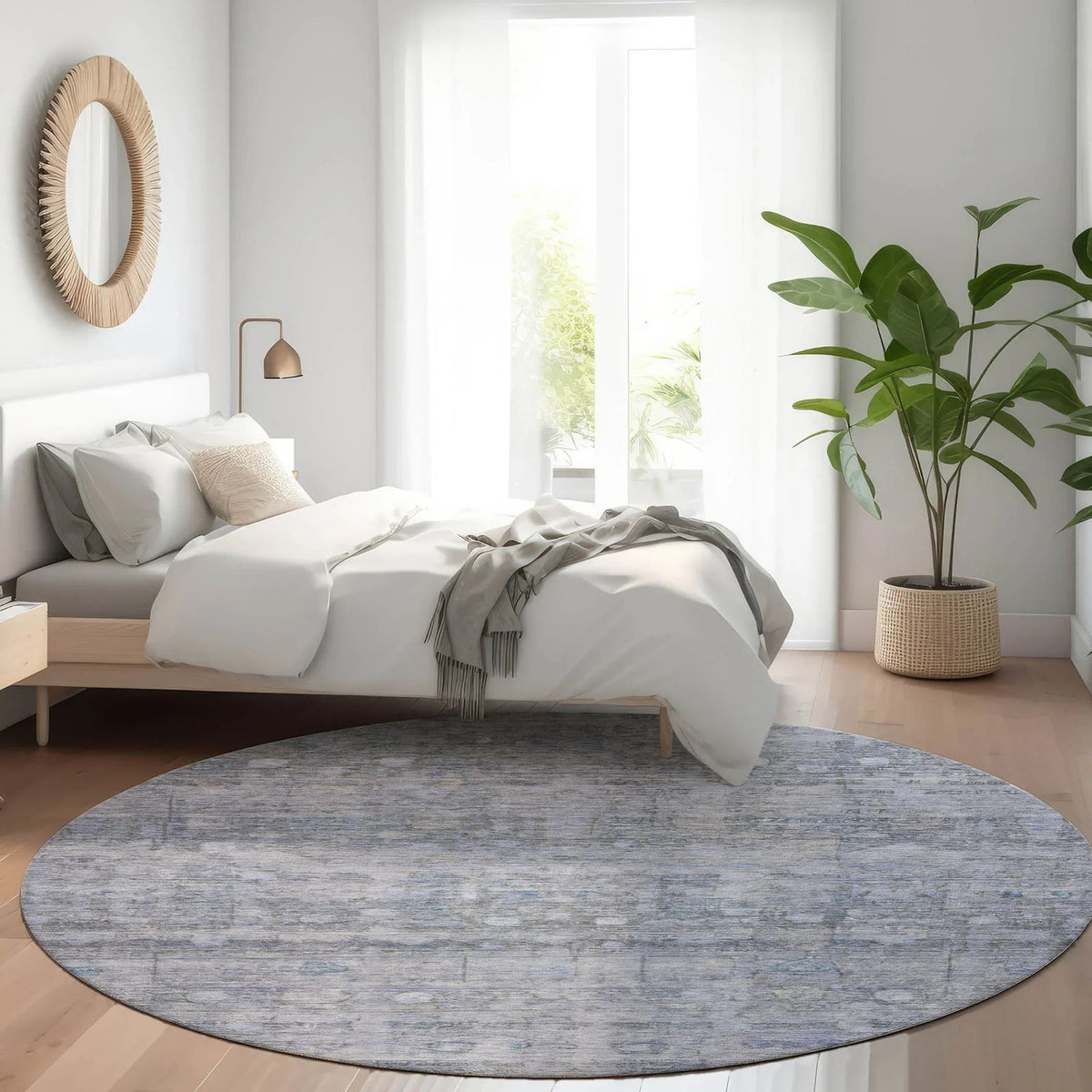 Kaelora Blue Washable Indoor-Outdoor Rug