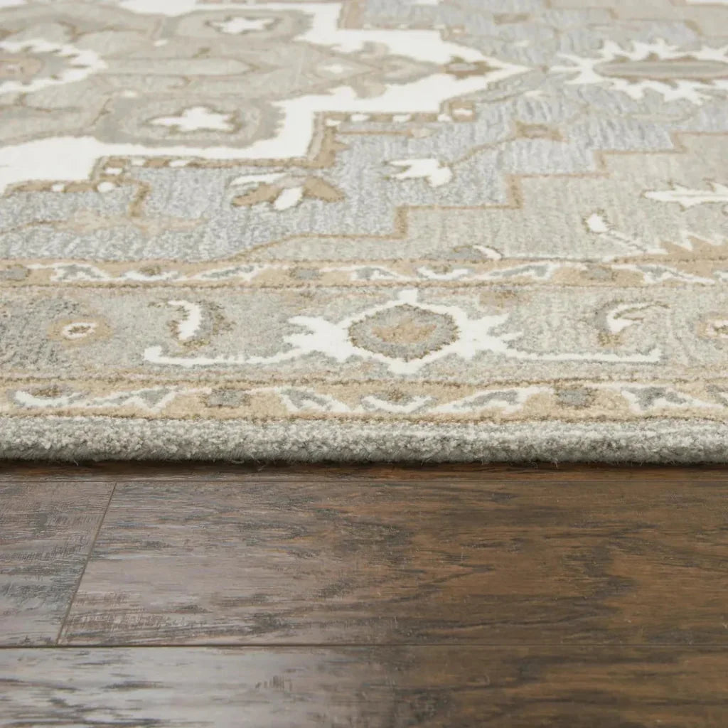 Cira Oriental Medallion Gray Large Area Rugs - LOOMLAN - LOOMLAN - Area Rugs