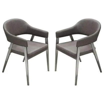 Adele Leather Modern Dining Chair 2PC - LOOMLAN - Diamond Sofa - Dining Chairs