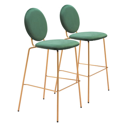 Odessa Green and Gold Barstool (Set of 2)