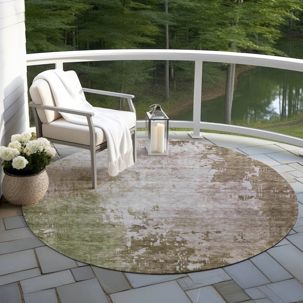 LOOMLAN Rugs Adiva Brown Washable Indoor-Outdoor Rug
