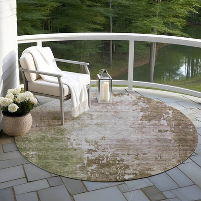 LOOMLAN Rugs Adiva Brown Washable Indoor-Outdoor Rug