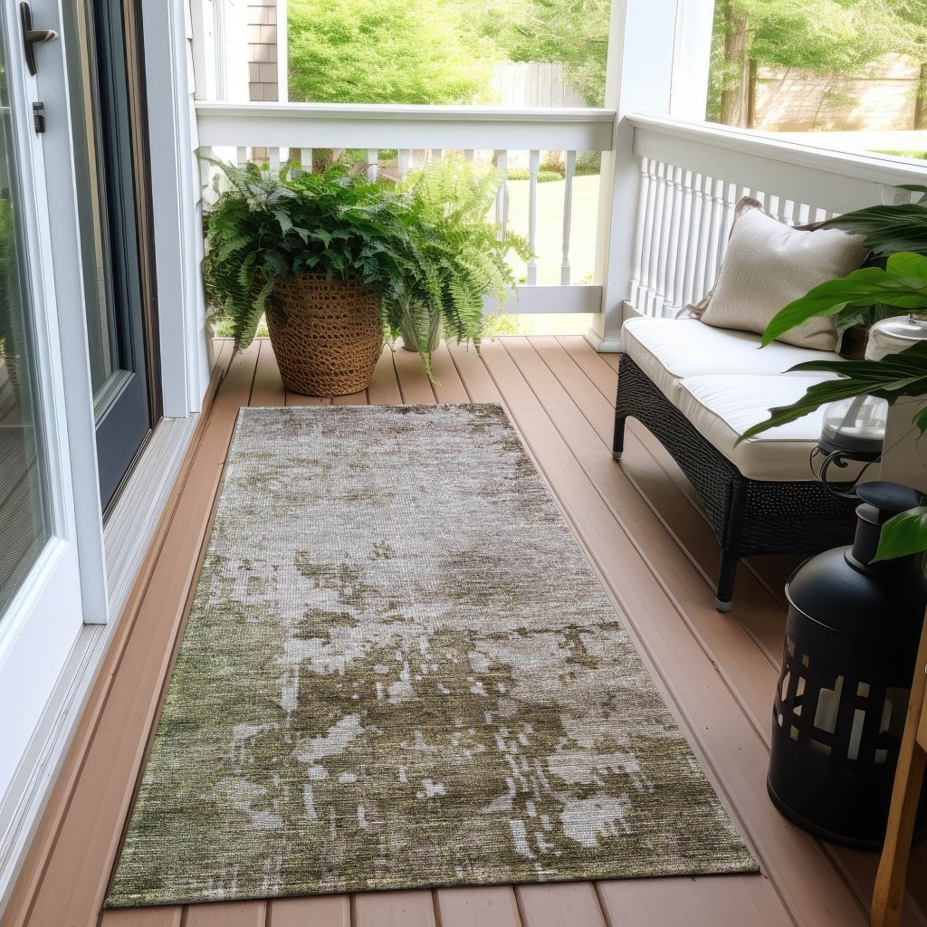 LOOMLAN Rugs Adiva Brown Washable Indoor-Outdoor Rug