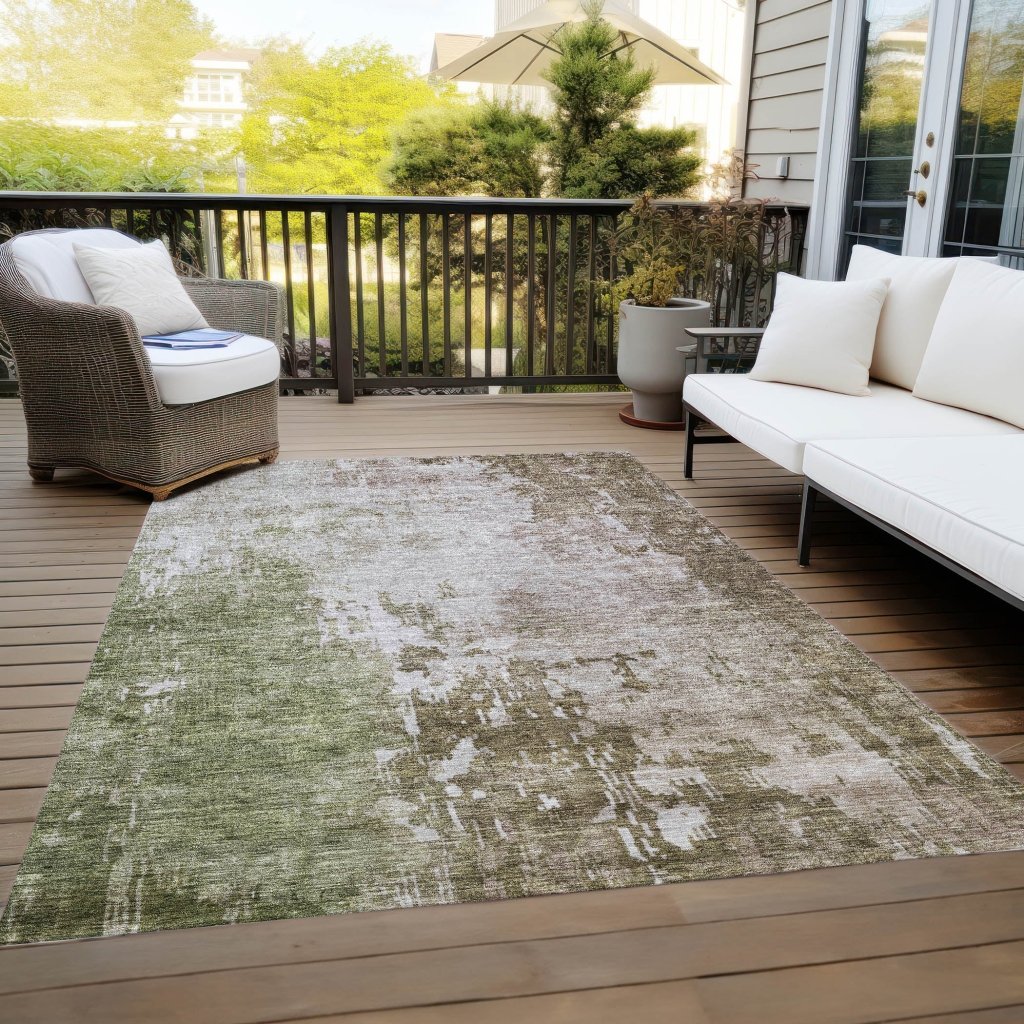 LOOMLAN Rugs Adiva Brown Washable Indoor-Outdoor Rug