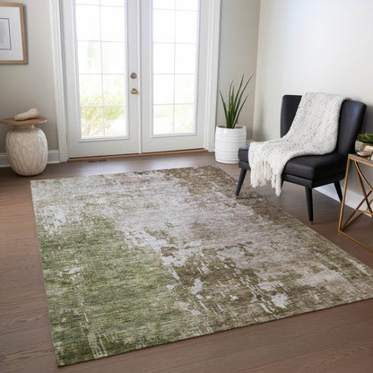 LOOMLAN Rugs Adiva Brown Washable Indoor-Outdoor Rug