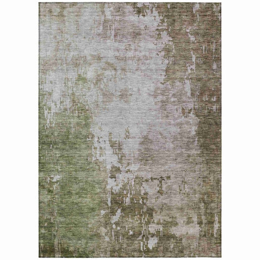 LOOMLAN Rugs Adiva Brown Washable Indoor-Outdoor Rug