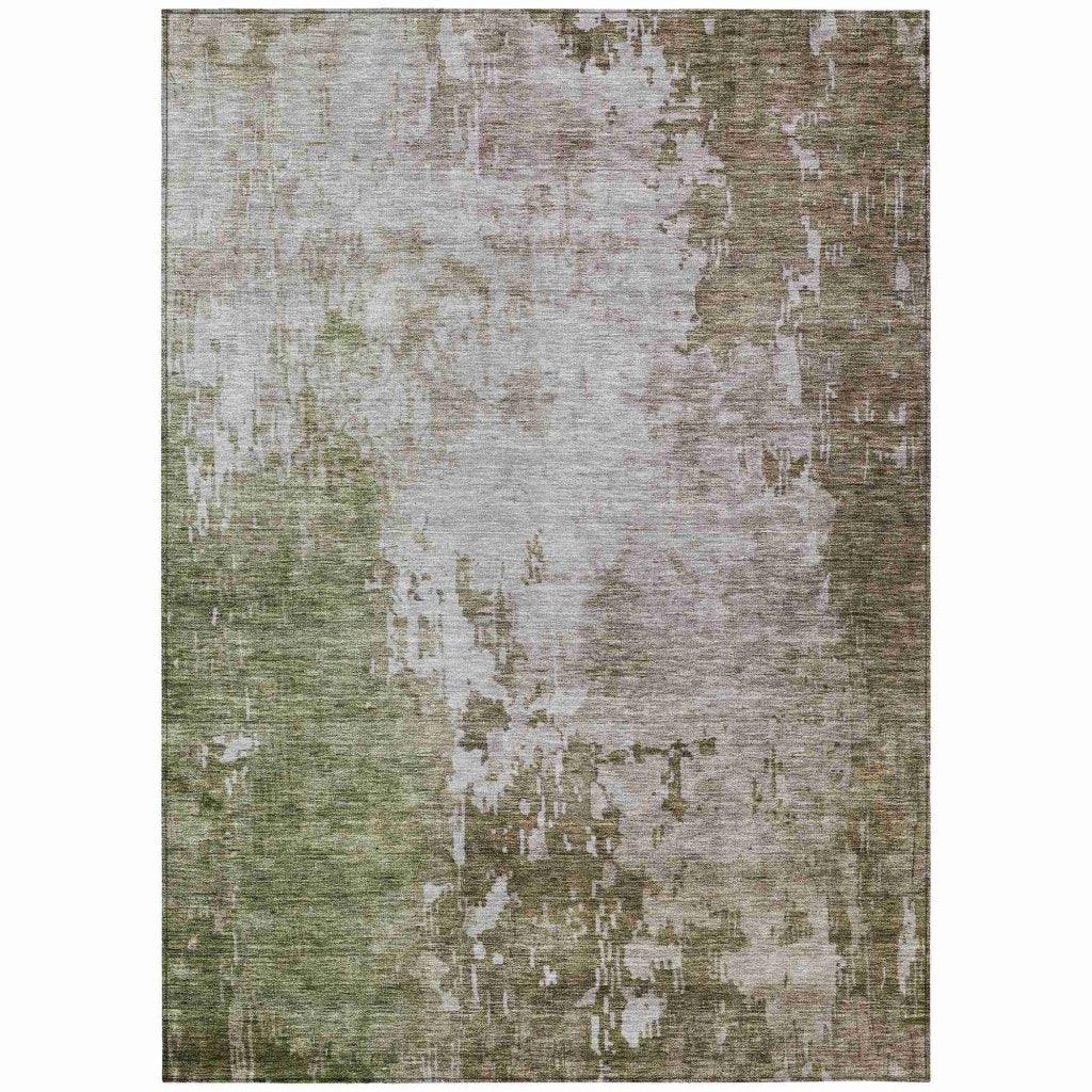 LOOMLAN Rugs Adiva Brown Washable Indoor-Outdoor Rug