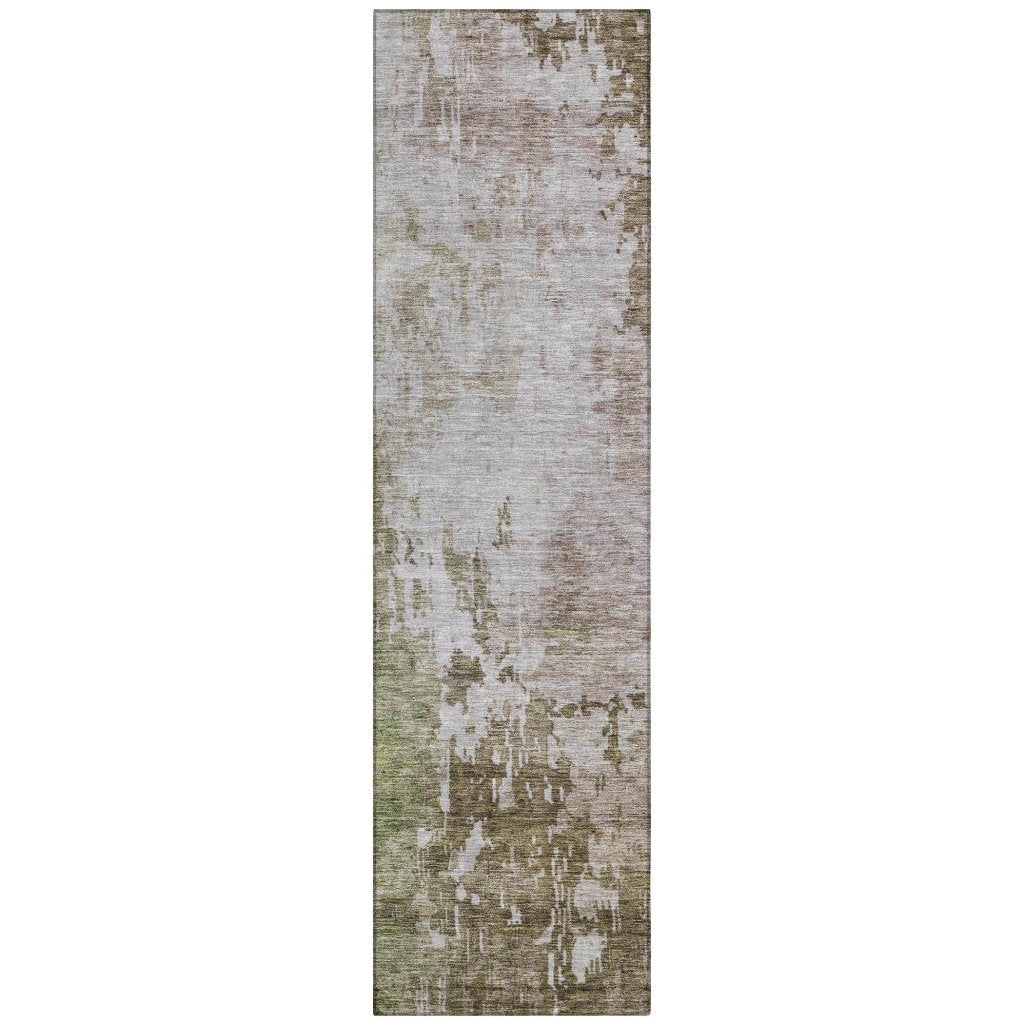 LOOMLAN Rugs Adiva Brown Washable Indoor-Outdoor Rug
