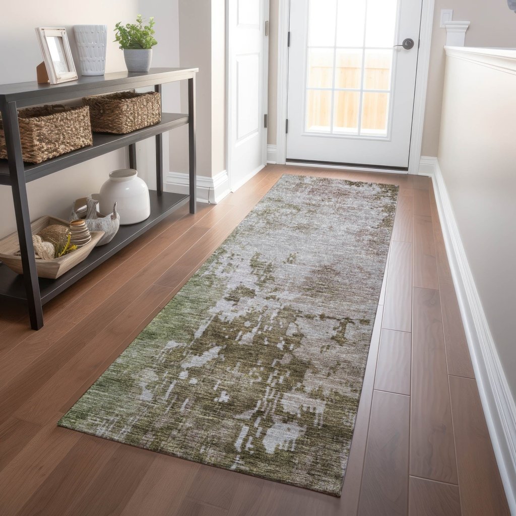 LOOMLAN Rugs Adiva Brown Washable Indoor-Outdoor Rug